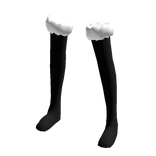 Santa Fuzzy Christmas Tight High Black Leg Warmers