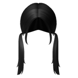 School Girl Pigtails in Black