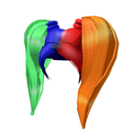 Shiny PonyTails Multicolored Hair