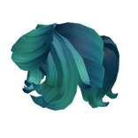 Short Emerald Hair in a Ponytail