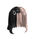 Short Split Blonde & Black Hair with Clips