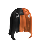 Short Split Orange & Black Hair with Clips