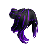 Shoulder Length Black Bun & Purple Ombre