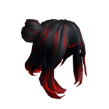 Shoulder Length Black Bun & Red Ombre