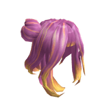 Shoulder Length Pink Bun & Yellow Ombre