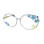 Silver and Blue Blossom Glasses