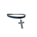 Silver Chrome Choker w/ Cross