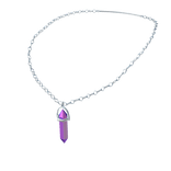 Silver Crystal Necklace Amethyst