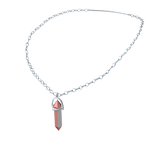 Silver Crystal Necklace Ruby