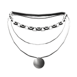 Silver Layered Chain Pendant Necklace (3.0)