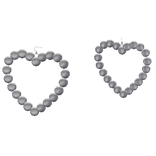 Silver Pearl Heart Earrings