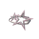 Silver Star Hair Clip w/ Pink Studded Diamonds 