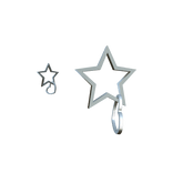 Silver Star Heart Earrings