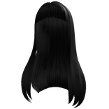 Sleek Aesthetic Hair w Bangs Black