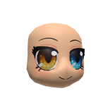 Smiling Anime Head (Heterochromia - Blue & Gold)