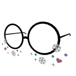 Snowflake Love Stickers Glasses