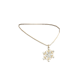 Snowflake Necklace Gold and White