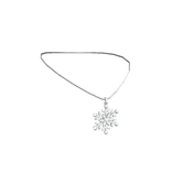 Snowflake Necklace Silver White