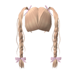 Soft Preppy Kawaii Braids with Pink Bows (Blonde)