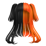 Split Half up Half Down Pigtails Black to Orange