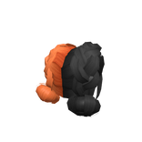 Split Orange & Black Braided Buns
