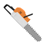 Split Orange Chainsaw