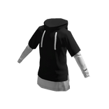 Split Techwear Shirt Skelly Monochrome