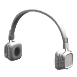 Square Leather Headphones White