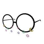 Star Moon Stickers Glasses