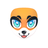 Starry Eyed Orange Kemono Head