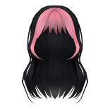 Stylish Pink Layered Bangs Black Hair