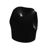 Stylish Polo Collar Tank Top in Black