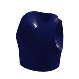 Stylish Polo Collar Tank Top in Dark Blue