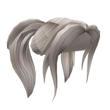 Stylish Ponytails w/ Wisps (Ash Grey)