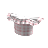 Summer Ruffled Shoulder Plaid Shirt in Pink