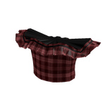 Summer Ruffled Shoulder Plaid Shirt in Red