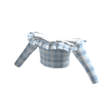 Summer Ruffled Shoulder Sleeve Plaid Shirt in Blue