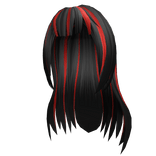 Superstar Black Bangs & Red Streaks