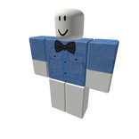 +TBK+ Blue Short Sleeve Shirt w/ Black Bowtie