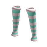 Teal and White Stripe Leg Warmers