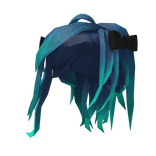 Teal Neon Long Hair with Bows