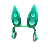 Teal Techno Rabbit Headphones