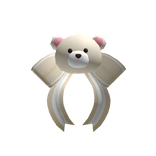Teddy Bear Front Bow White
