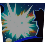 two planets collide with a cat watching