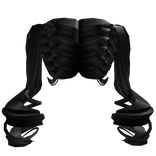Upside Down French Braids Swirly Pigtails Black