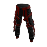 Utility Pants Black Red