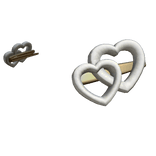 Valentine Heart Hair Clips White