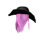 Vintage Black Sun Hat - Pink