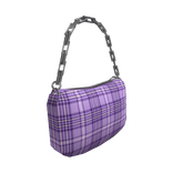 Violet Plaid Chain Purse