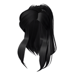 Wavy Black Voluminous Hair - Roblox